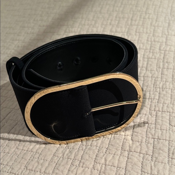 Stella McCartney Accessories - Stella McCartney Black Belt with Gold Buckle